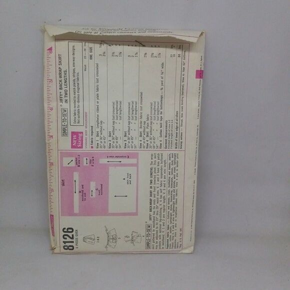 Simplicity Sewing Pattern #8126-Size O/S-Jiffy Back Wrap Skirt-Cut-Complete-1969 - Picture 2 of 7